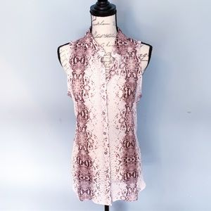 NWOT Rachel Zoe Sleeveless Snakeskin Top